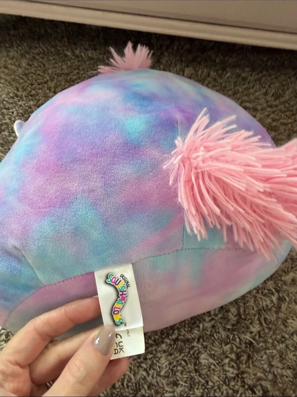 Squishmallows Pastel Unicorn Pillow - Pink, Blue, Purple